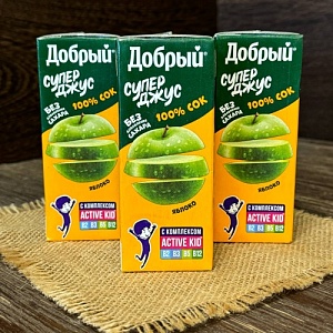 Сок яблочный Добрый 0,2 л